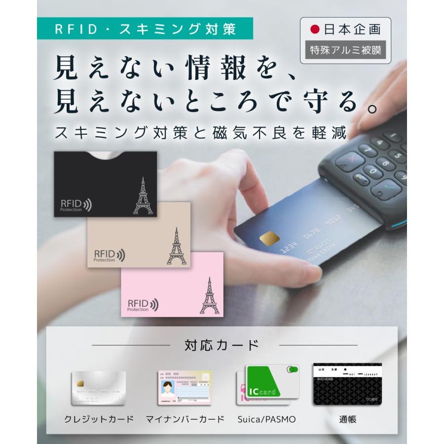 RFID スキミング 防止 通帳 カードケース セット (エッフェル） : LOE