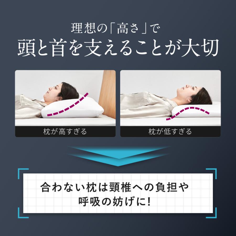 枕 ロフテー公式 LT-050 低反発 肩こり 横向き寝 首を支える 解消 頸椎 首こり サポート 快眠枕 枕専門店 30日保証 エアウィーヴ グループ枕ブランド LOFTY｜lofty｜09