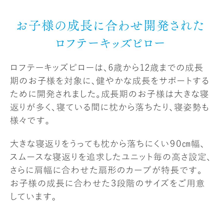 枕 ロフテー公式 子供用 洗える まくら ジュニア こども 小学生 成長期 寝返り プレゼント キッズ ピロー 30日保証 エアウィーヴ グループ枕ブランド LOFTY｜lofty｜03