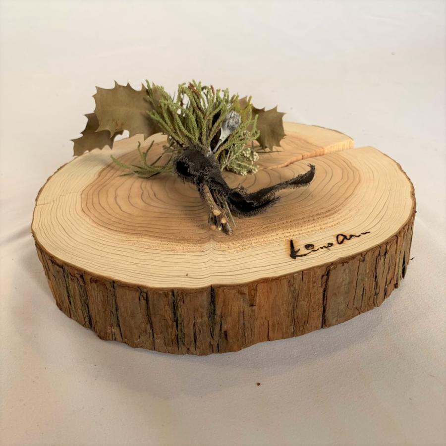 杉　丸太皮付きスライス（小さなスワッグ付） |  | 02