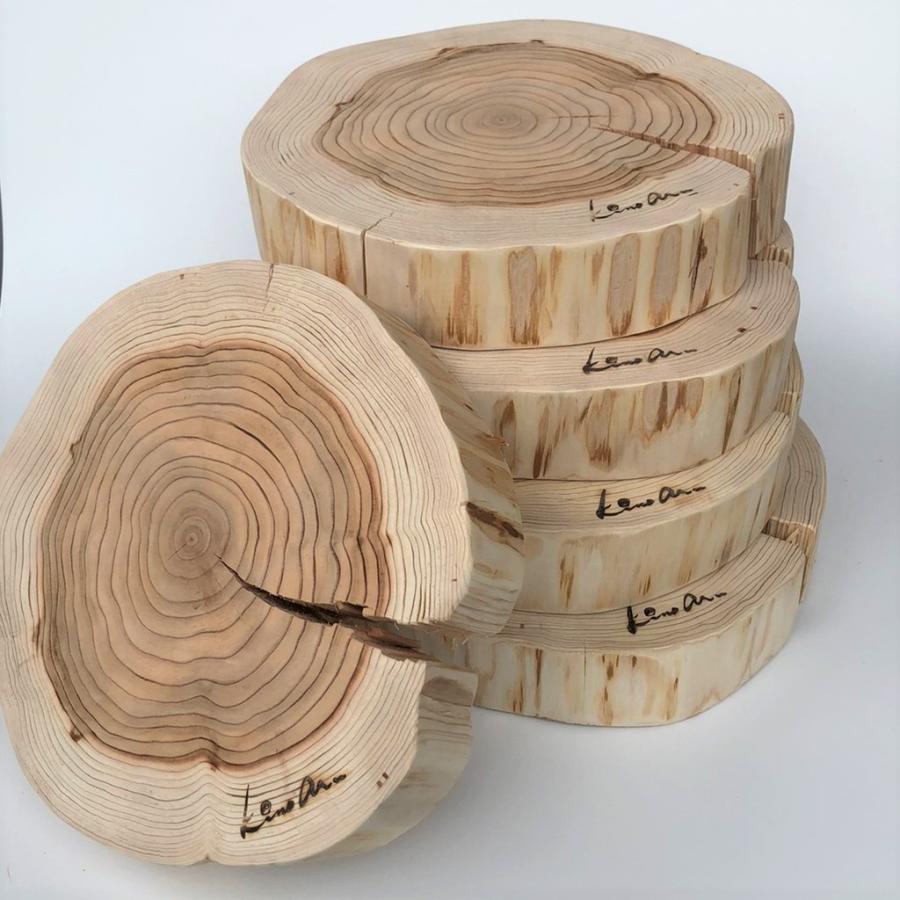 杉　丸太皮なしスライス　5枚セット | 