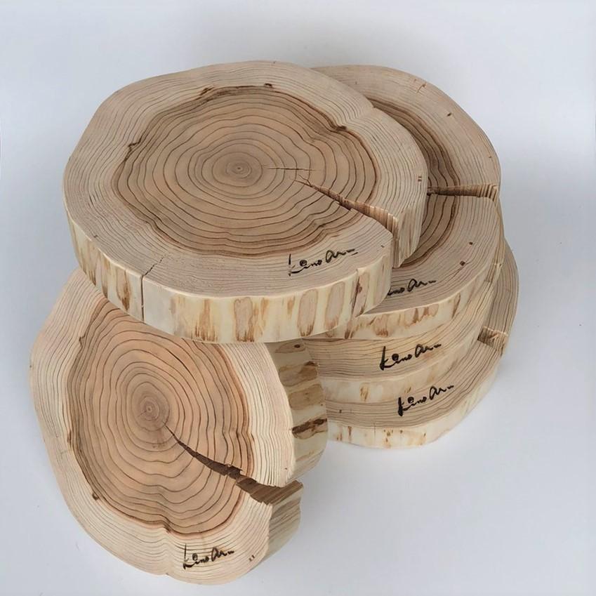 杉　丸太皮なしスライス　5枚セット |  | 01