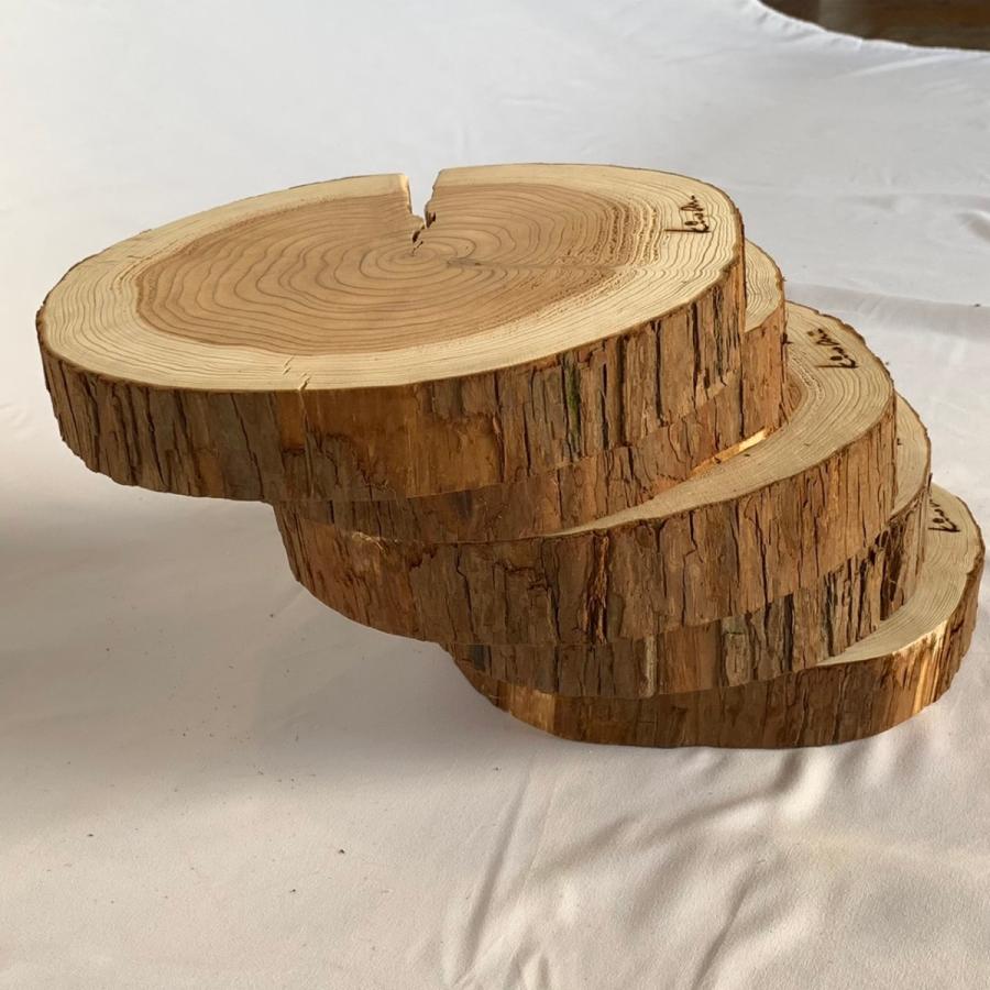 杉　丸太皮付きスライス（小　5枚セット） |  | 02