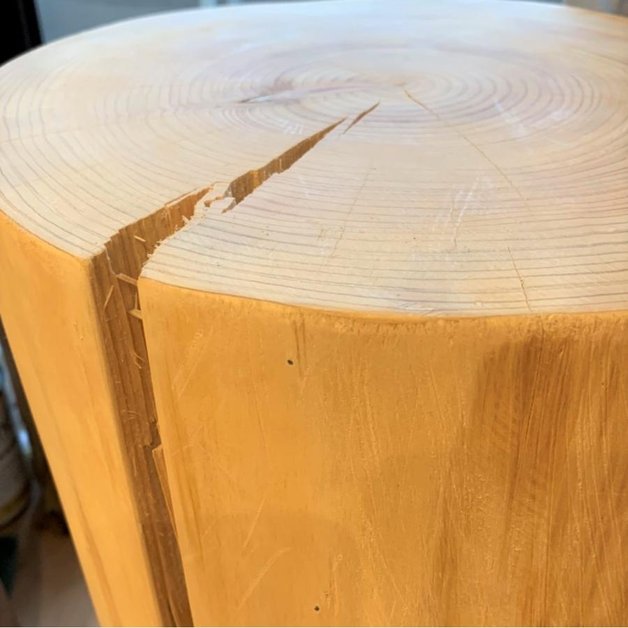 桧丸太スツール（中）ロングサイズ　訳アリ特価品 |  | 02