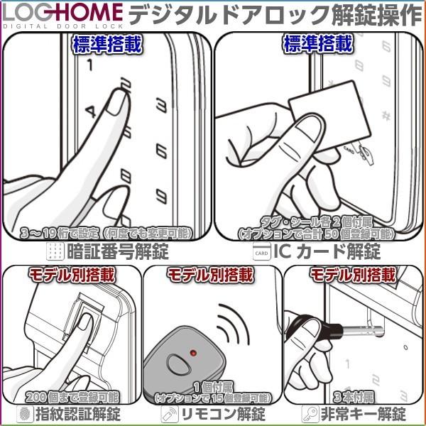 【近畿工事費込】電子錠 ベーシック角型モデル リモコン付き 開き戸対応 オートロック機能付 後付けタイプ デジタルドアロック 暗証番号 ICカードの画像