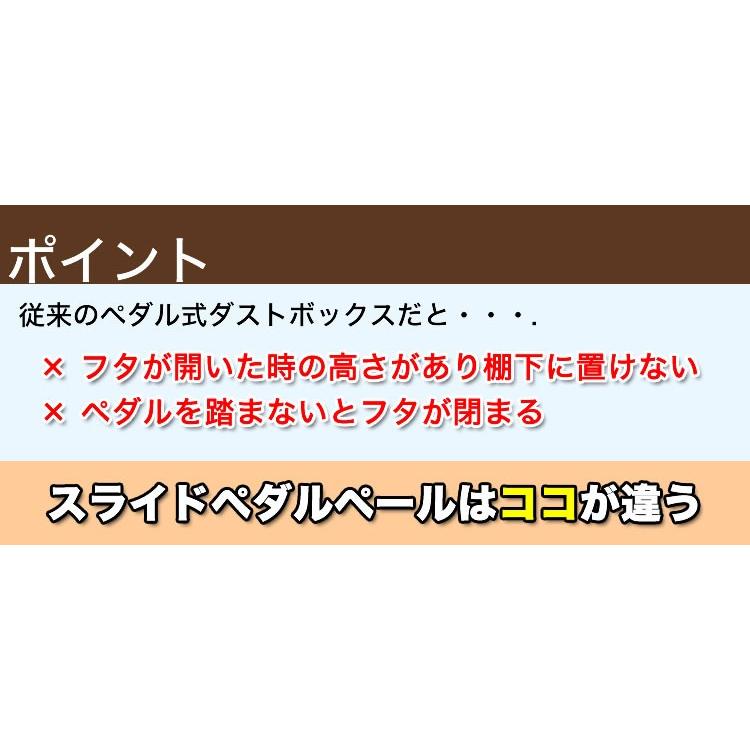 ゴミ箱 スライドペダルペール 45L ブラック・ブラウン・グリーン・レッド (分別 大容量） （ごみ箱 ごみばこ ダストボックス おしゃれ ふた付き 38 薄型）｜logi-mart｜02