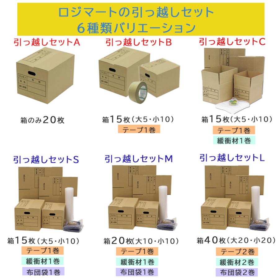 ロジマート 【3〜4人向け】ダンボール 引越しセット Lセット