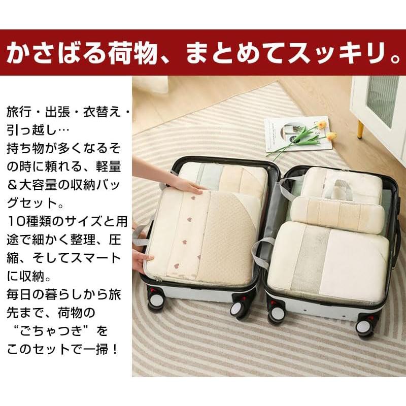 USO トラベルポーチ 10個セット トラベルポーチ 10点セット 旅行用収納ポーチ 衣類収納 シューズバッグ