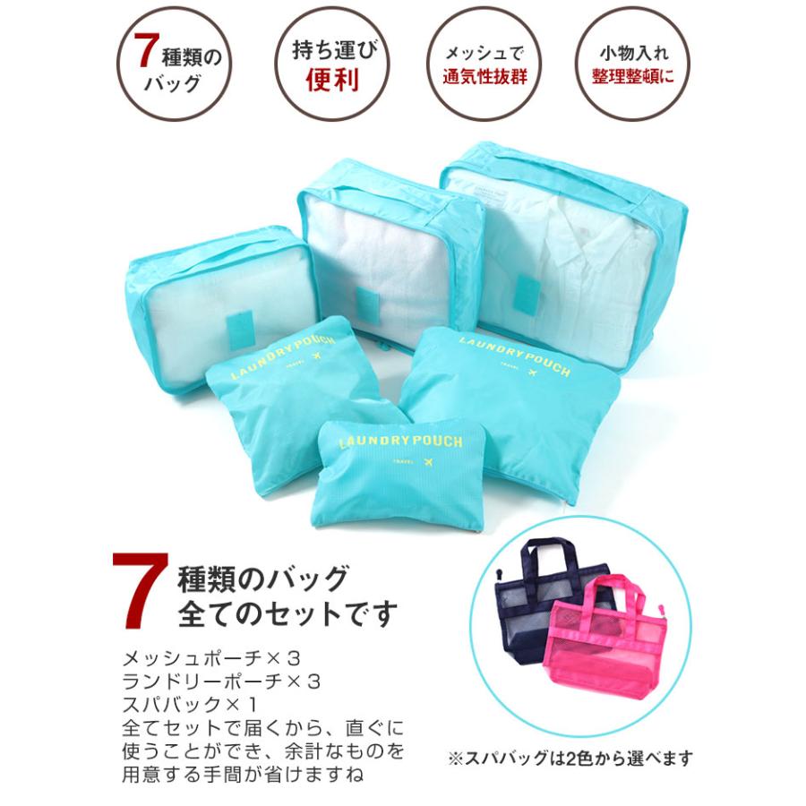 トラベルポーチ 7点組×3セット 旅行かばん スーツケース 整理 収納