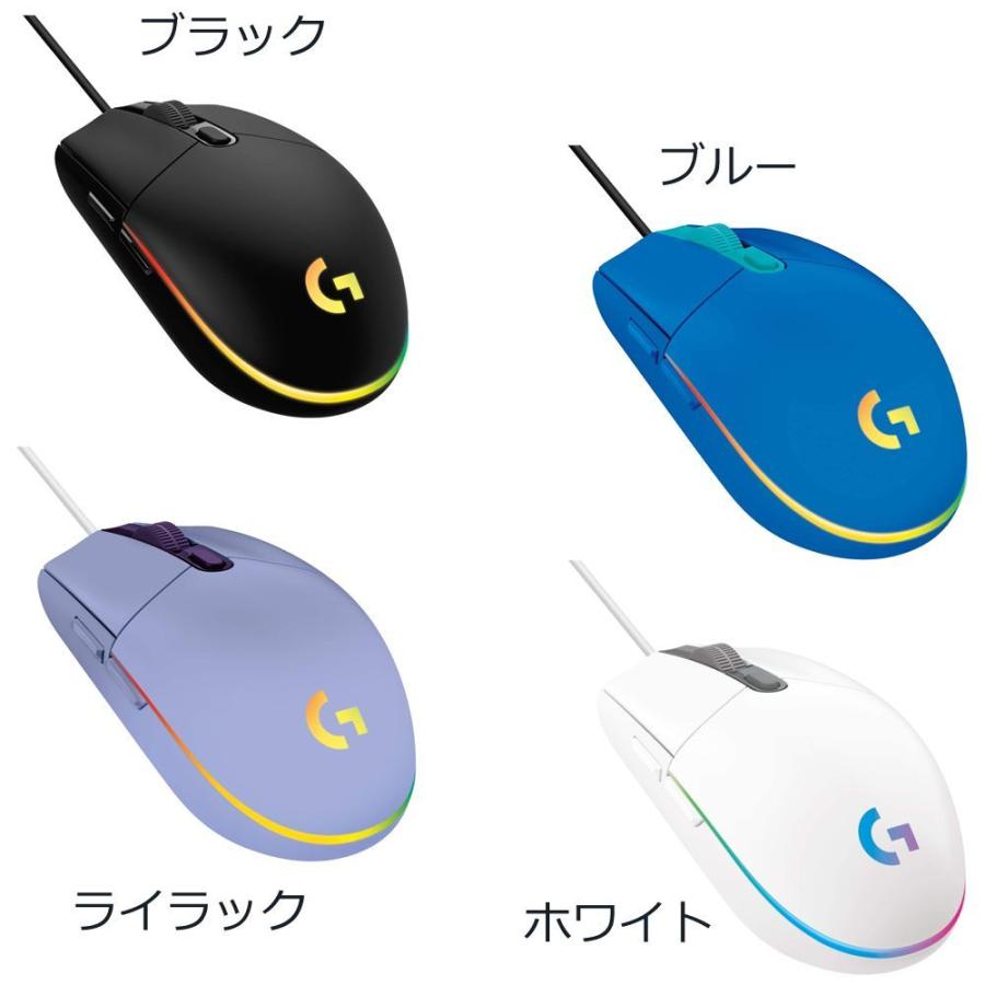 ゲーミング マウス Logicool G 有線 G203 LIGHTSYNC RGB 6個プログラムボタン 85g 軽量 G203BK