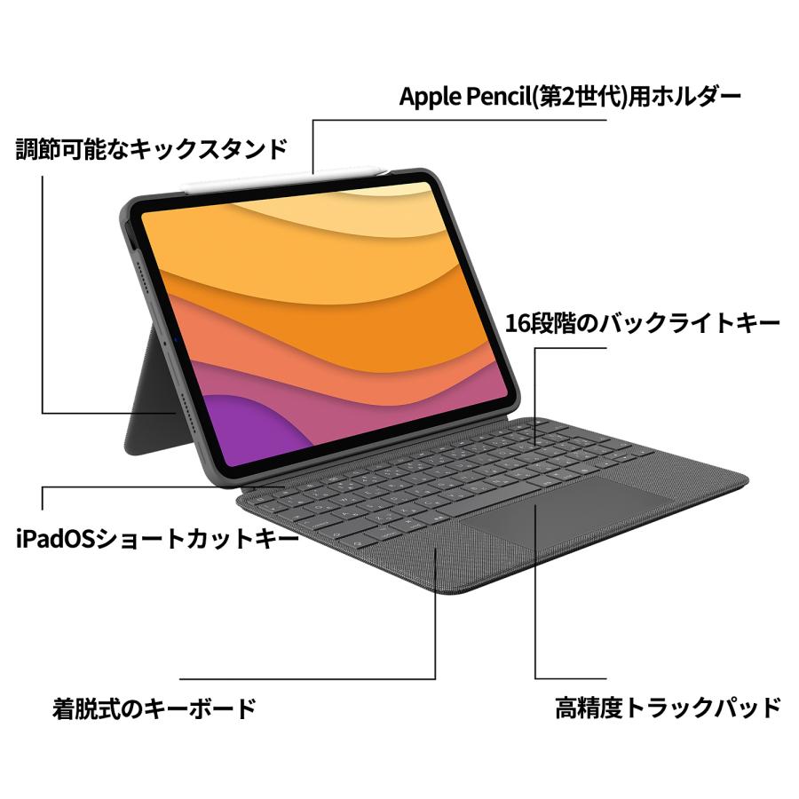 iPad Air 第4世代 第5世代 用 ロジクール COMBO TOUCH iK1095GRAr