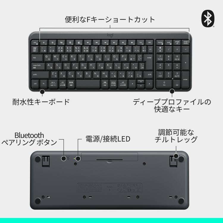 ワイヤレスキーボード 日本語配列 コンパクト logicool ワイヤレスマウス キーボード セット ロジクール ワイヤレス