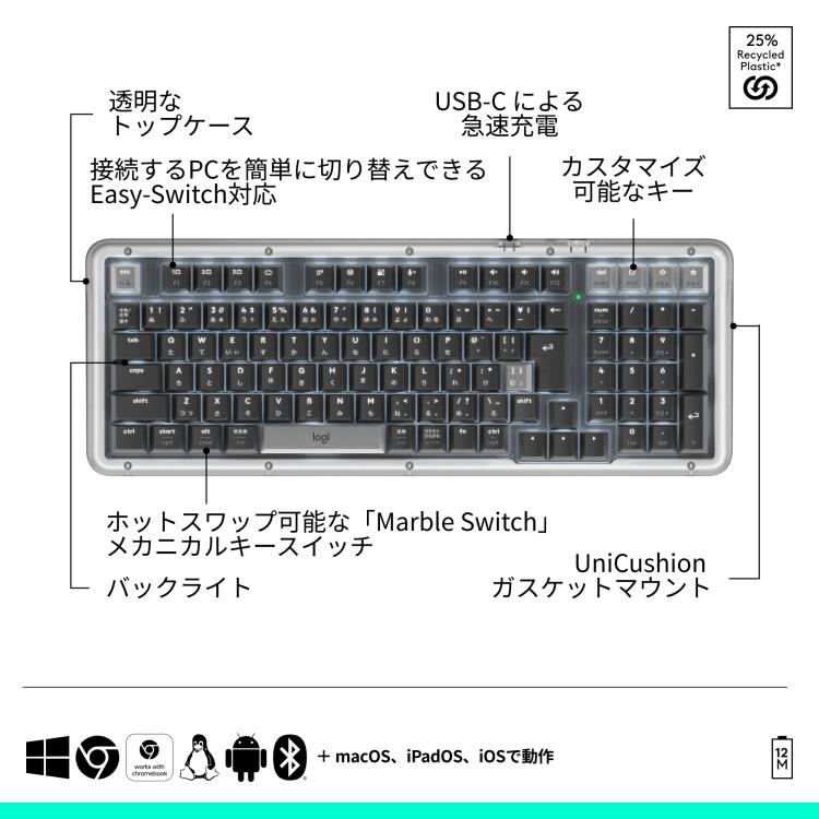 logicool（ロジクール） キーボード メカニカルキーボード Alto Keys