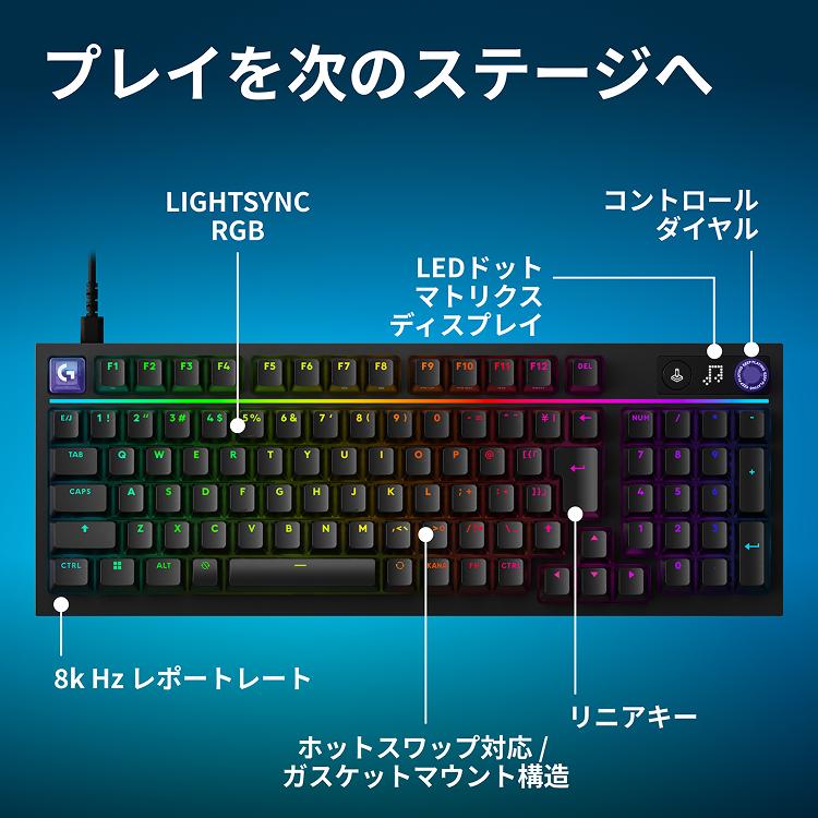 ロジクールG ゲーミングキーボード Logicool G G316 X 98 有線 リニア