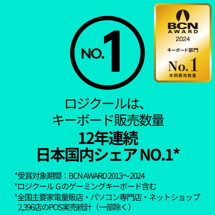 ワイヤレスキーボード ロジクール K250 Bluetooth テンキー コンパクト 日本語配列 耐水 無線 Windows Mac Chrome K250GRda 正規品 1年間無償保証 | logicool | 07