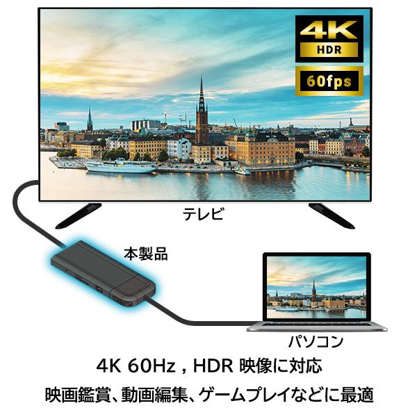 画面 ON OFF機能搭載 ドッキングステーション Type-C USBハブ 8in1 HDMI Type-A USB PD LAN microSD カード―リーダー VGA 4K LHB-LPMWP11U3SS new ypp｜logitec｜06