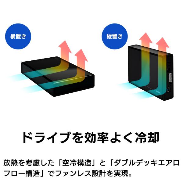 外付け HDD ハードディスク 据え置き 4TB テレビ録画 パソコン PS4 / PS5 対応 3.5インチ Windows11 USB3.1(Gen1) / USB3.0 LHD-ENA040U3WS | ロジテック | 05