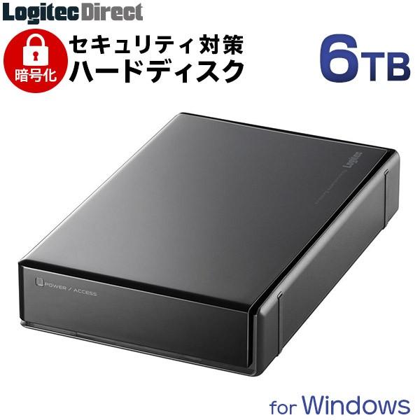 セキュリティ対策 暗号化ハードディスク 6TB 外付け HDD Windows用 LHD-EN60U3BS｜logitec