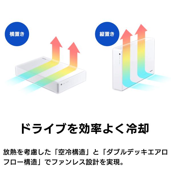 外付け HDD ハードディスク 白 6TB 大容量 テレビ録画 パソコン PS4 / PS5 対応 3.5インチ Windows11 USB3.1(Gen1) / USB3.0 LHD-EN60U3WSWH | ロジテック | 05