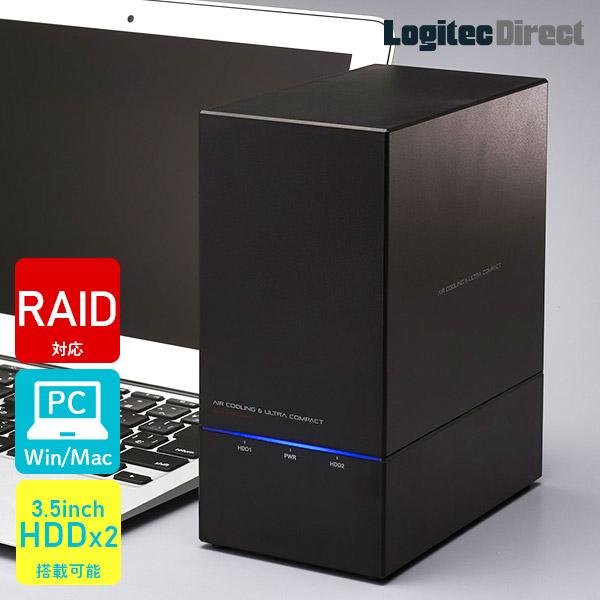 ロジテック HDDケース 2台 搭載可 外付け RAID機能 2BAY 3.5インチ