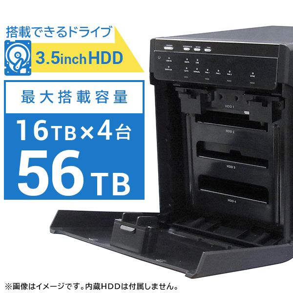 HDDケース 3.5インチ 4BAY ガチャベイ プロ ハードディスクケース Windows Mac対応 バックアップ LHR-4BNHEU3 ypp｜logitec｜02