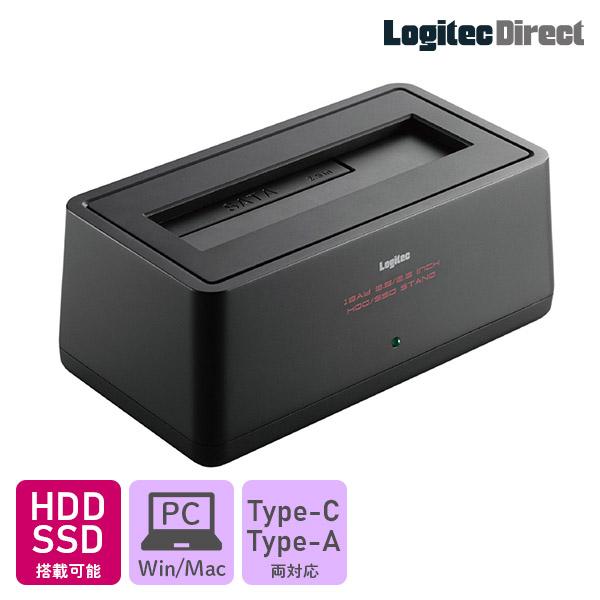 高速 Type-C HDD / SSD ケース 外付け SATA 3.5 インチ 2.5 インチ USB-C USB3.2 Gen2  HDDスタンド テレビ録画 1年保証 ロジテック LHR-L1BSTWUCD | ロジテック