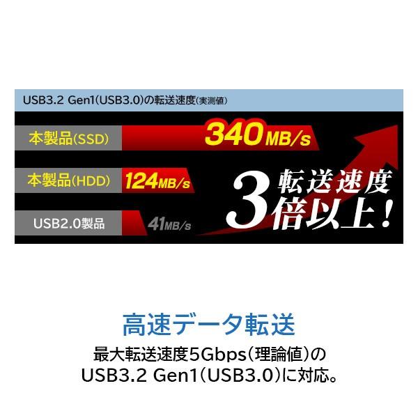 HDD / SSD ケース 外付け 2.5インチ 高速 USB3.2 Gen1(USB3.0) 5Gbps ポータブル 拡張ストレージ SATA ソフト 1年保証 ロジテック LHR-PBSU3S｜logitec｜06