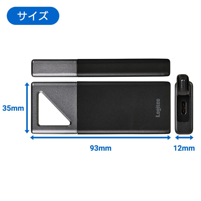 ロジテック SSD 外付け 1TB ポータブル iPhone USB HDD スティッ Type