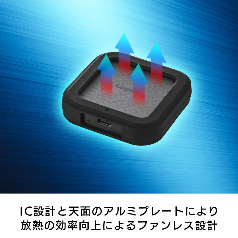 【ほぼ未使用】 外付けSSD 2TB (LMD-PBW020U4CBK) ロジテック SSD 外付け 2TB 40Gbps USB4対応 ポータブル Type-C PS5