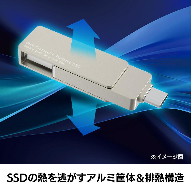 ロジテック SSD 外付け 1TB iPhone 対応 USB Type-A / USB Type-C 両