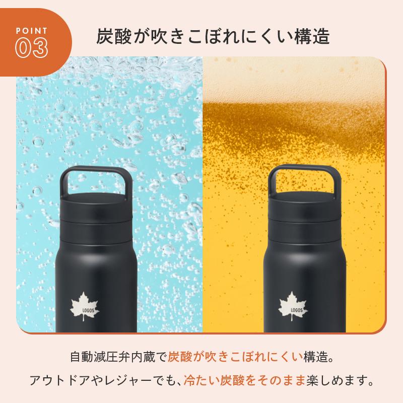 LOGOS（ロゴス） 2027NEW 公式 ThermoWall 真空断熱 炭酸対応ボトル