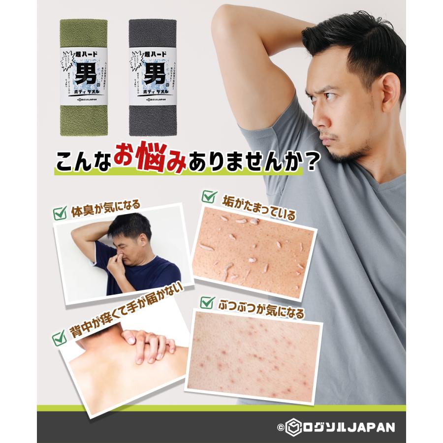男 超ハード ボディタオル メンズ 硬め あかすり サウナ 背中ニキビ