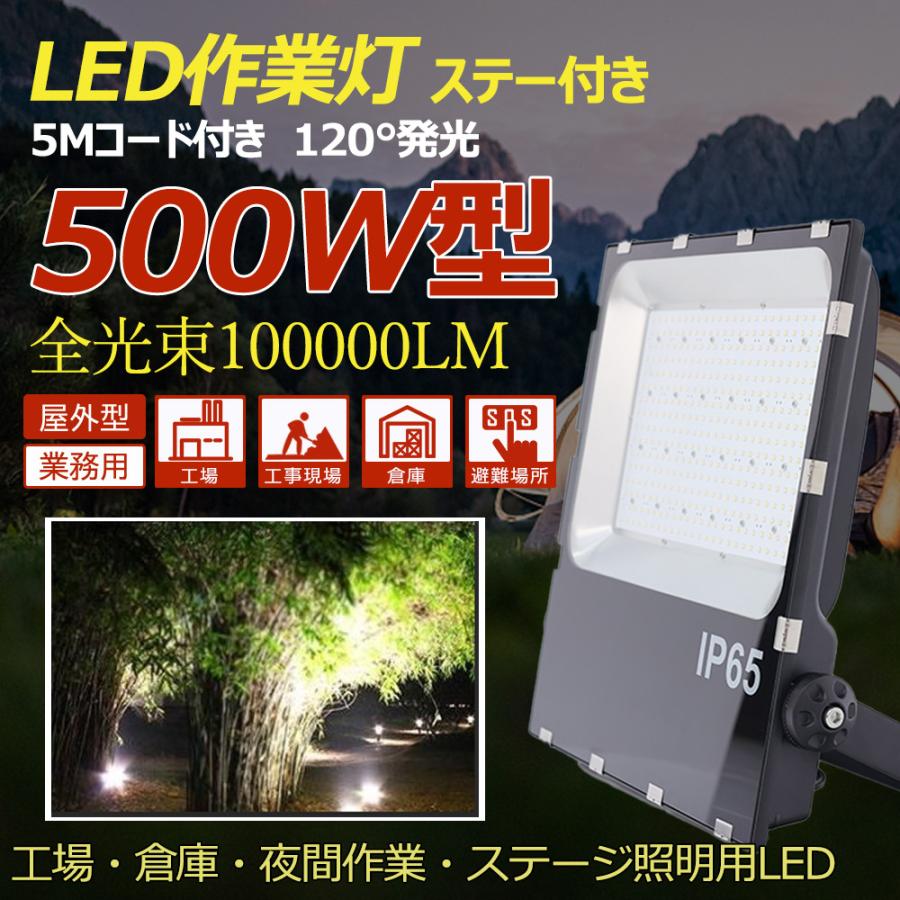 LED投光器 屋外用 作業灯 投光器ledライト IP65防水 薄型 広角120