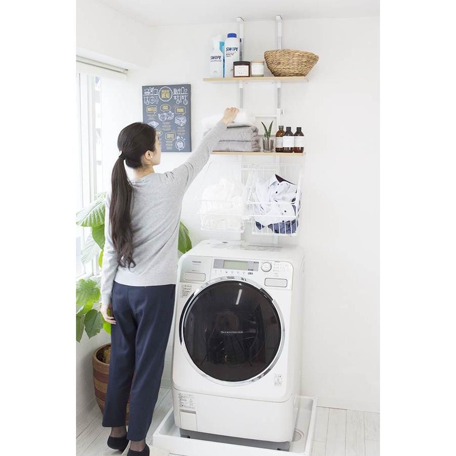 洗濯機 収納 収納棚 洗濯機置き場 つっぱり ラック ランドリー 洗濯機