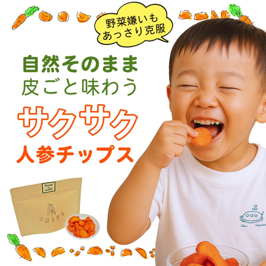 無添加 真空フライ にんじんチップス ザ・人参 20g 無農薬人参を皮ごと