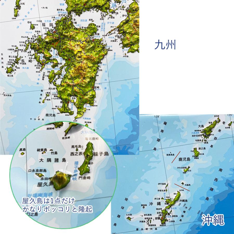 日本地図 立体 立体日本地図カレンダー 2024年版 抗菌加工済み 知育 学習教材 685mm×440mm ポスター ギフト プレゼント 親勉 中学受験 地理｜lohasshop-y｜09