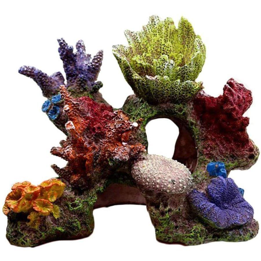 水槽オーナメントアクアリウム水族館装飾品カラフル樹脂サンゴ礁珊瑚洞窟魚隠れ家魚遊び観賞魚熱帯魚金魚爬虫類風景 Popetpop New 水槽用模型 Idealauto Ee