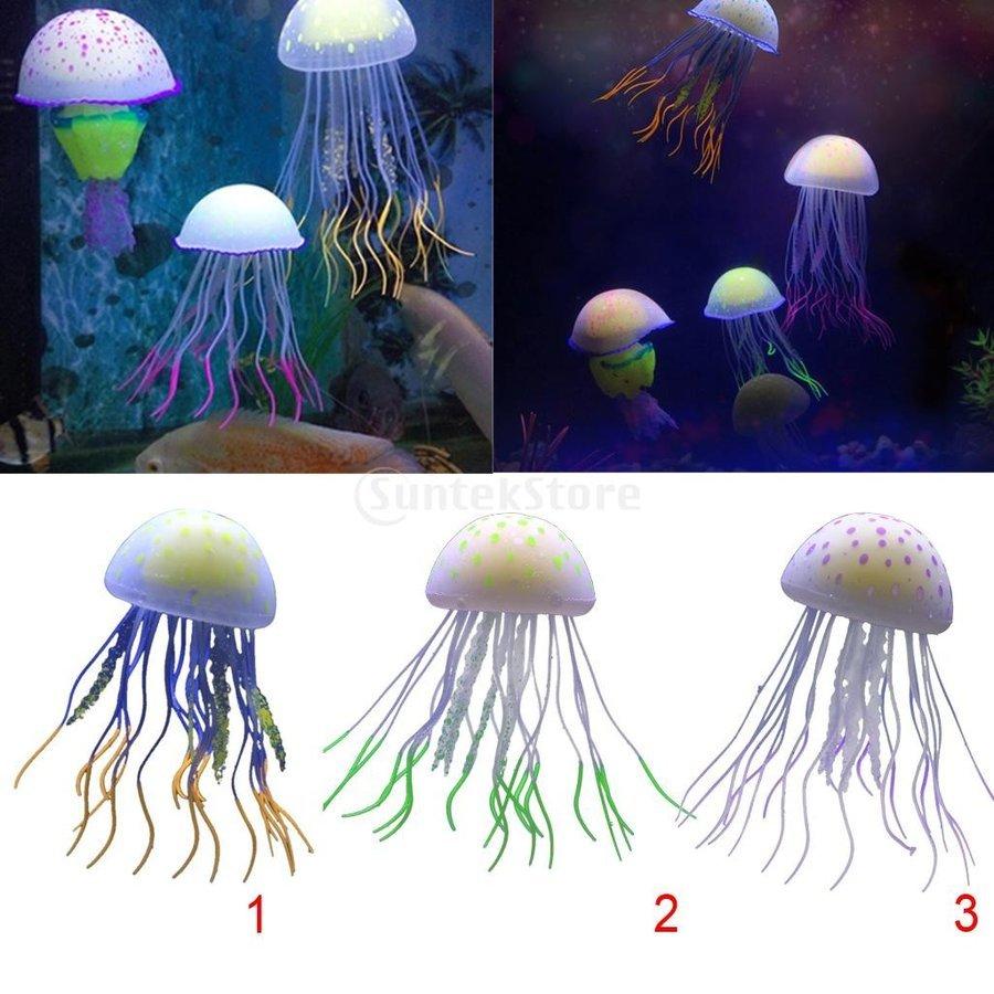 期間限定 最安値挑戦 水槽 水族館 魚タンク シリコーン製 無毒 フローティング 人工クラゲ オーナメント 夜 輝い 装飾 3個 セット Shipsctc Org