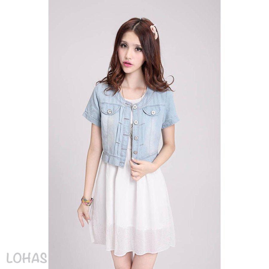 レディース カーディガン デニムシャツ ボレロ ダンガリーシャツ アウター カジュアル デニム 人気 半袖 Uv 大きいサイズ Flw Lohas Hal Shop 通販 Yahoo ショッピング