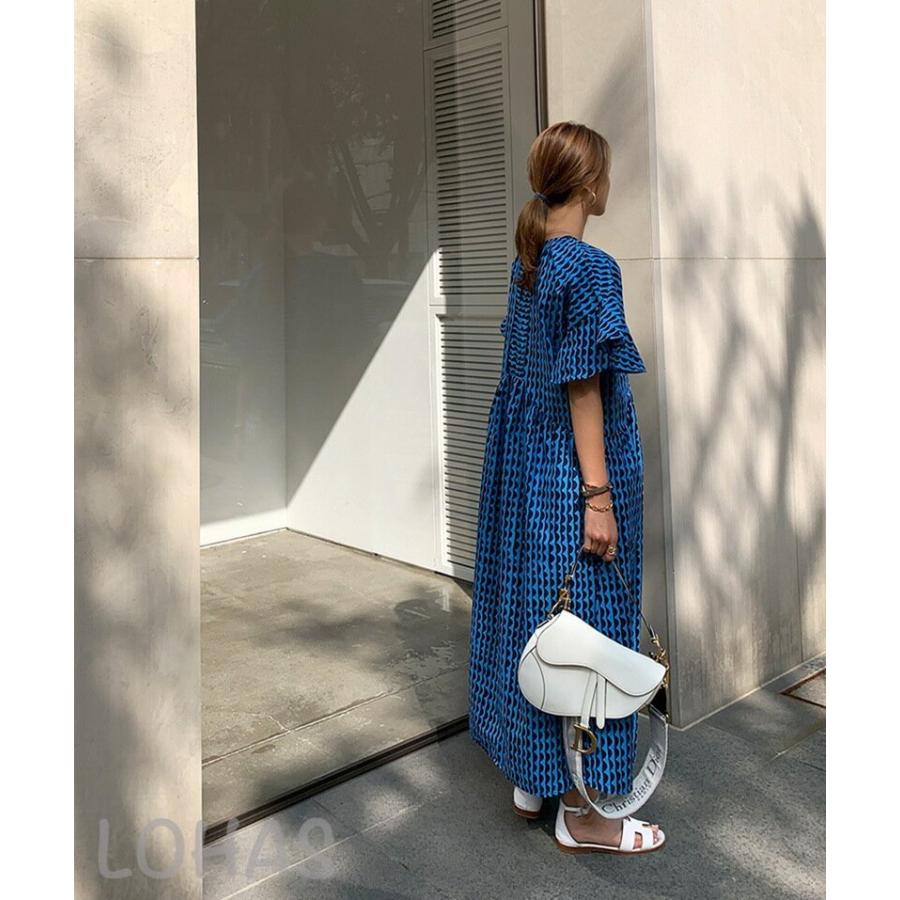 高品質 S Xl 夏 森ガール 服 40代 ワンピース Aラインワンピース レディース ロング丈ワンピース ゆったり 春 夏 半袖 新作 フリル袖 ロング マキ Jbnew295 Lohas Hal Shop 通販 Yahoo ショッピング