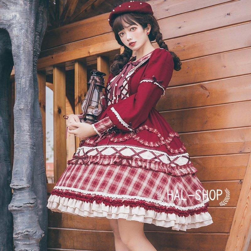 ロリータ ワンピース ゴスロリ ロリ 赤ずきん 制服 Lolita系 ロング 女子校生 ロリィタ 姉妹 友達 可愛い 二次元ドレス コスチューム コスプレ衣装 服 Lo Lohas Hal Shop 通販 Yahoo ショッピング