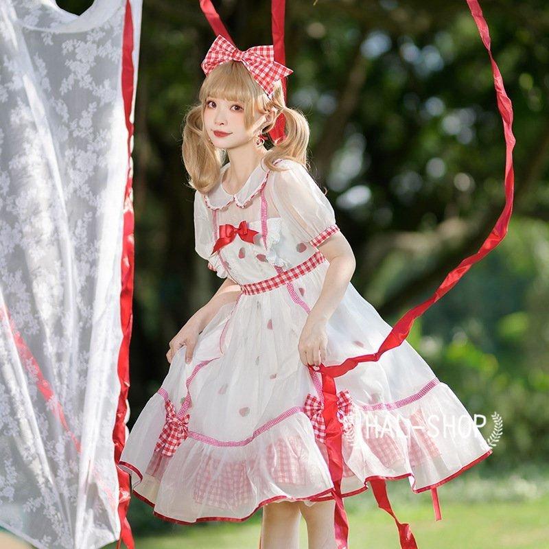 即発送可能 コス魔女 ロリィタ ジャンスカ ロリータセット カチューシャつき 誕生日 お祝い