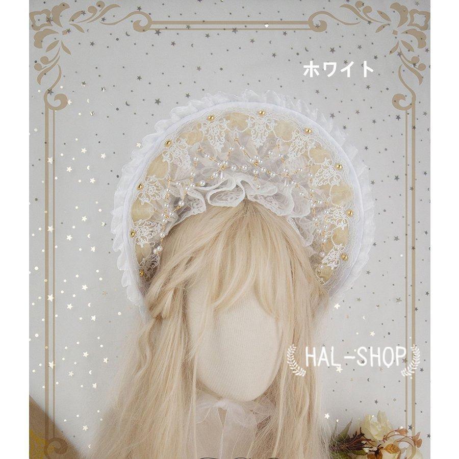 ロリータ ヘッドドレス ヘアバンド ガール 帽子 コスプレ レース ブルー ヘッドアクセサリー 赤