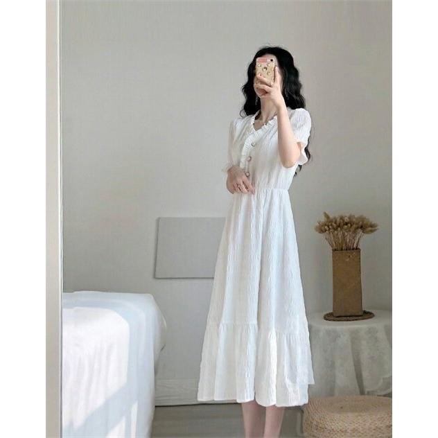 白 ワンピース ドレス 可愛い おしゃれ ワンピ Aライン レディース ワンピース 半袖 夏 母の日 ファッション 森ガール ワンピース 春 きれいめ 大人 Lohmk31 Lohas Hal Shop 通販 Yahoo ショッピング