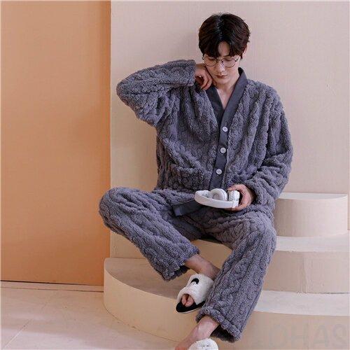 一部予約販売中 毛布 ブランケット もこもこ パジャマ メンズ 上下 暖かい 紳士 もこもこ パジャマ メンズ 冬用 モコモコ ルームウェア メンズ 長袖 ルームウェア もこもこ メンズ 冬 ブランド おしゃれ パジャマ メンズ モコモコ Bomnuocwilo Vn