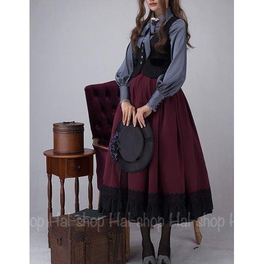 ゴスロリファッション ゴスロリ ロリータファッション クラシカルロリータ スカート 無地 バイカラー ひざ下丈 ミモレ丈 ロング丈 レース Lolit5727 Lohas Hal Shop 通販 Yahoo ショッピング