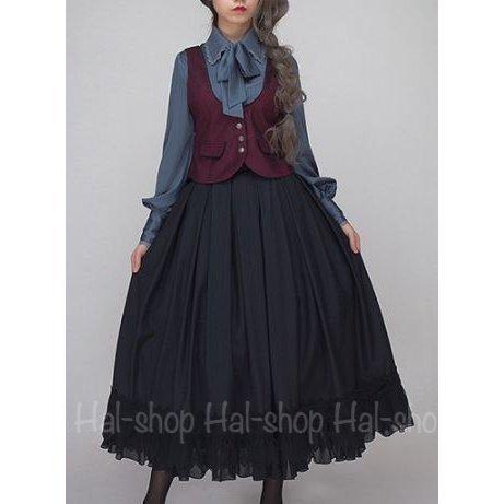 ゴスロリファッション ゴスロリ ロリータファッション クラシカルロリータ スカート 無地 バイカラー ひざ下丈 ミモレ丈 ロング丈 レース Lolit5727 Lohas Hal Shop 通販 Yahoo ショッピング