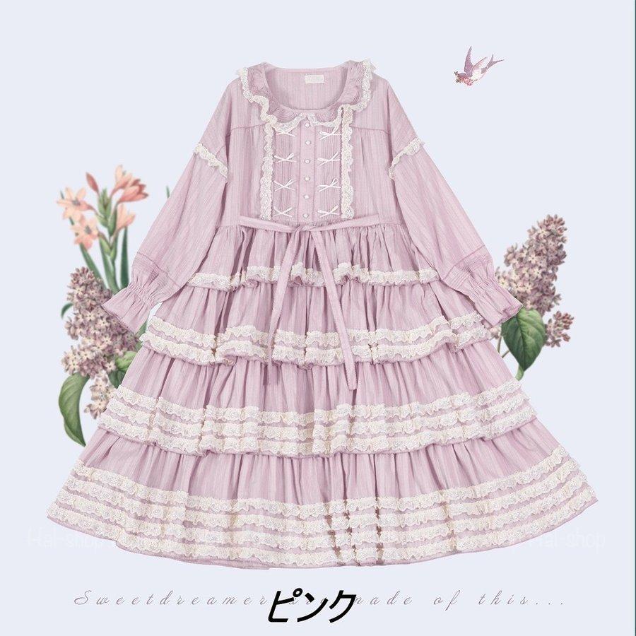 人気ブランド Sweet Dreamer 受注生産納期40日 ロリータ Vintage クラシカル 長袖 ワンピース ベージュ 膝丈 リボン 上品 レトロ リボン 襟 お嬢様 キナリ 春 ロリータ 最適な材料 Www Aqtsolutions Com
