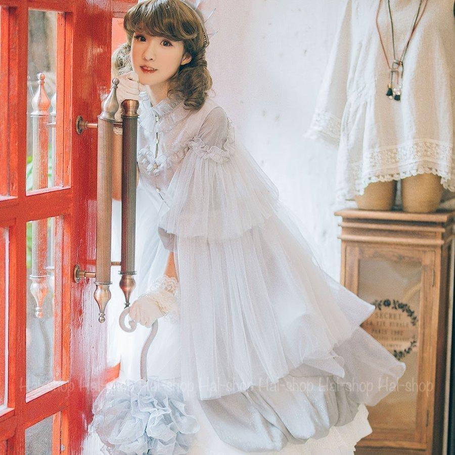 即納 最大半額 Neo Ludwig ロリータ 立ち襟 重ね着用ワンピース ケープ インナー必要 レース 透け感 姫袖 オーガンジー ゴスロリ 超大特価 Www Aqtsolutions Com
