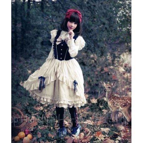 白雪姫 お姫様 ジャンスカ ロリータ ジャンスカ プリンセス キュート ミディアム フリル フレア かわいい キュート お姫様 ドレス 大きいサイズ 春夏 Lohas Hal Shop リボン Lolit クラシカル サイズ豊富 人気ブランドの新作